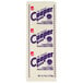 A white rectangular block of Cooper Cheese with purple text.