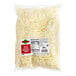 A Savoldi bag of shredded mozzarella cheese on a white background.