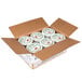 A white box containing twelve round containers of BelGioioso Mascarpone.