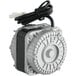 An Avantco condenser fan motor with black and white wires attached.