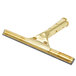 A Unger GoldenClip window squeegee with a brass handle.