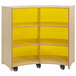 Whitney Brothers WB1824 Yellow Back Curve-Out Mobile Storage Cabinet - 48 inch x 18 11/16 inch x 42 inch