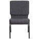 A Flash Furniture dark gray church chair with a silver vein metal frame.