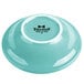 A close up of a Tuxton Concentrix Island Blue fruit dish with a white rim.