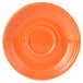 an orange plate with white lines