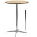 A Flash Furniture Lars round birchwood cocktail table with metal base.
