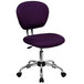 a purple office chair with chrome base