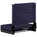 A navy blue Flash Furniture Grandstand comfort seat with a black frame.