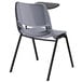 A gray Flash Furniture ergonomic chair with a left handed flip-up tablet arm over a black surface.