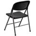 A Flash Furniture black plastic folding chair with a black molded seat and charcoal metal frame.