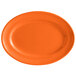 A large orange plate with a white stripe.