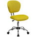 A Flash Furniture mid-back yellow office chair with chrome legs.