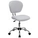 A Flash Furniture white mesh office chair with chrome base and wheels.