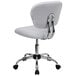 A Flash Furniture white office chair with chrome legs and wheels.