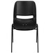 A black plastic Flash Furniture Hercules Series stack chair with black metal legs.