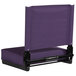 A Flash Furniture dark purple bleacher comfort seat with black legs.