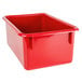 A red plastic sink pan.