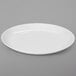 A GET Settlement ivory melamine plate with a rim.