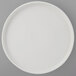 A Tuxton TuxTrendz white china plate with straight sides.