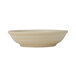 A Tuxton matte beige bowl with an embossed design on a white background.