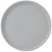 A Tuxton TuxTrendz Zion matte gray china bread and butter plate with a round rim.