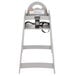 A Koala Kare grey high chair with a strap attached.