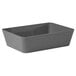 An American Metalcraft rectangular gray plastic serving dish with wavy lines and a handle.