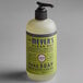 A bottle of Mrs. Meyer's Lemon Verbena liquid hand soap with a pump.