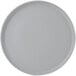 A Tuxton TuxTrendz Zion matte gray china plate with straight sides.