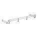 A metal shelf rail with two metal bars on it.
