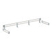 A metal bar with metal rods and hooks.