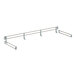 A metal bar with metal rods and hooks for a Cambro shelving unit.