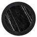 An American Metalcraft black marble and white melamine serving platter with white lines.