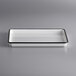 An American Metalcraft white rectangular melamine serving tray with black trim.