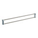 A white Cambro towel rack with gray end rails.