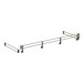 A metal rail for Cambro Camshelving with two metal rods on it.