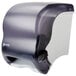 A black San Jamar roll towel dispenser on a white background.