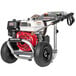 A Simpson gas powered pressure washer with a hose.