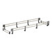 A white metal shelf rail kit with four metal bars.