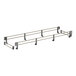 A pair of metal railings for a wire shelf.