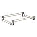 A metal frame with two bars and two rails.