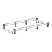 A metal frame with a pair of metal railings.