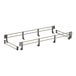 A white metal shelf rail kit with four metal rods and two metal handles.