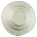 A white melamine bowl with a round beach design in the center on a white plate.