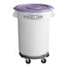 A white and purple Baker's Lane ingredient storage bin with a purple lid.