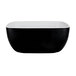 A black and white rectangular melamine bowl.