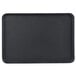 A black rectangular Cambro non-skid serving tray with a black border.