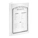 A clear two-pocket menu cover displaying a restaurant menu.