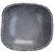 A rectangular coal melamine bowl with a gray stone look and black rim.