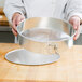a metal pan on a table